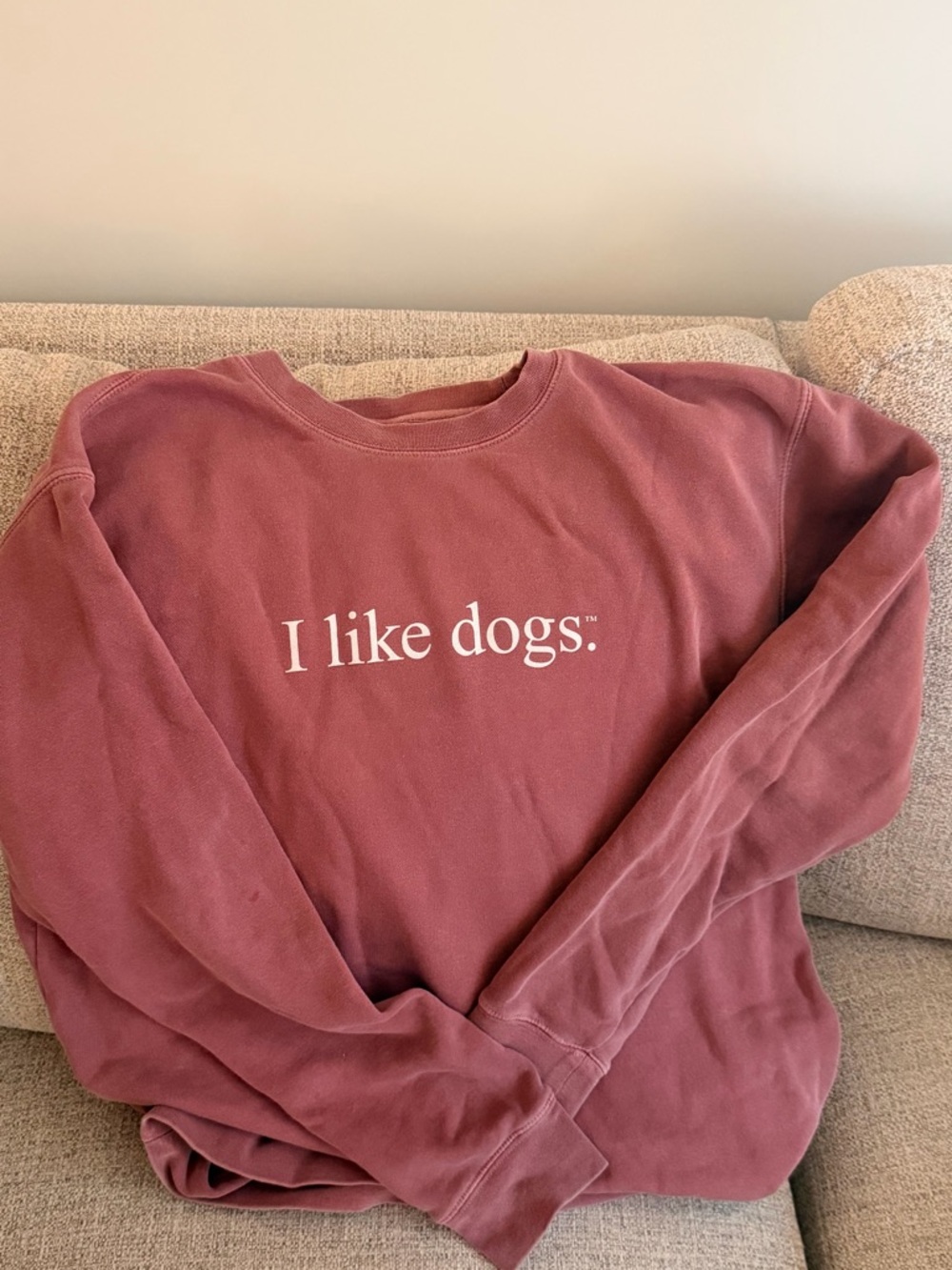 I Like Dogs Crewneck Sweatshirt - Dusty Rose